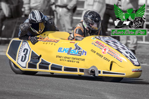 Scobby Killough sidecar racing at Kirkistown Circuit