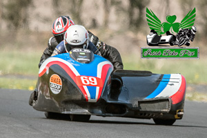 Greg Lambert sidecar racing at Kirkistown Circuit