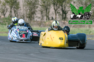 Derek Lynch sidecar racing at Kirkistown Circuit