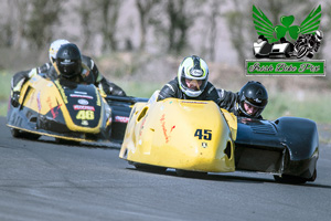 Derek Lynch sidecar racing at Kirkistown Circuit