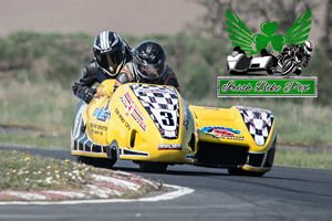 Simon Mythen sidecar racing at Kirkistown Circuit